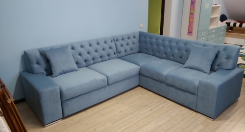 Перетяжка углового дивана на дому.  Усолье-Сибирское